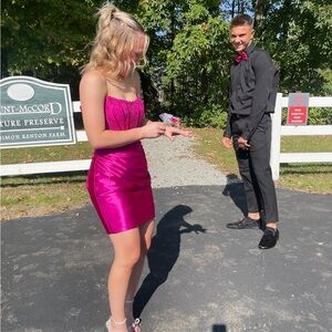 Selling my homecoming dress from last year! Magenta Sherri Hill size 0.